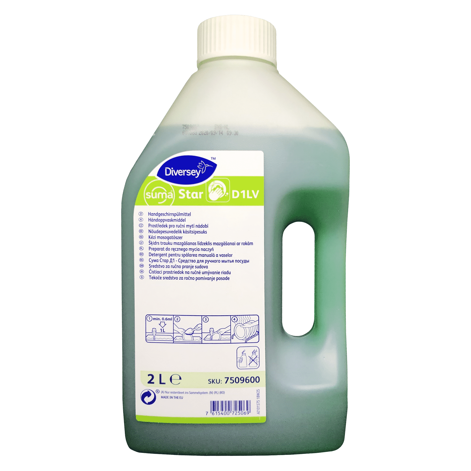 Diversey Suma Star D1, 2L - для замочування та ручного миття посуду.